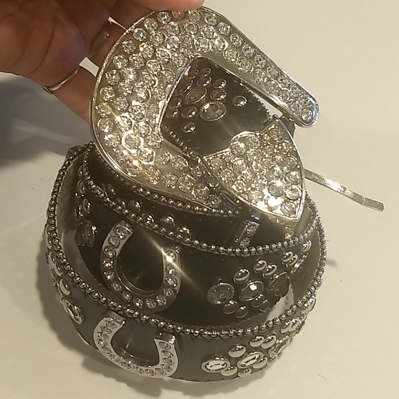 NEW Genuine Leather Belt House Shoe silver main image 6